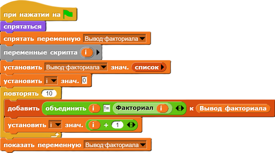 Скрипт для нахождение факториала